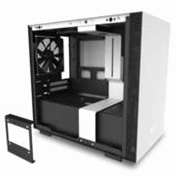 NZXT CA-H210B-W1 H210 SGCC Steel & TG USB 3.5 x 2.5 in. Mini-ITX Case; Matte White & Black